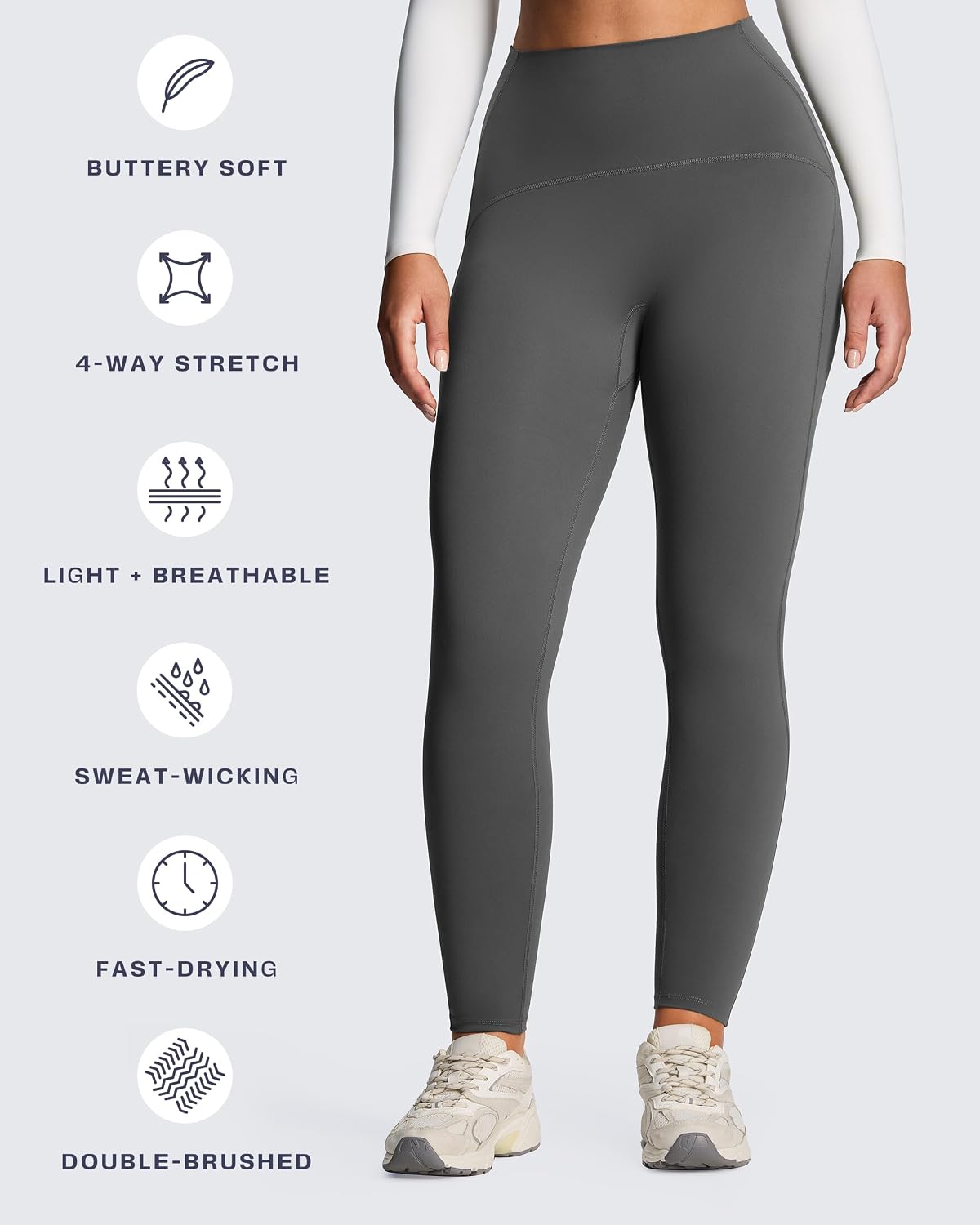 Aoxjox High Waisted Workout Leggings for Women Tummy Control High Rise Scrunch Buttery Soft Scarlett Yoga Pants