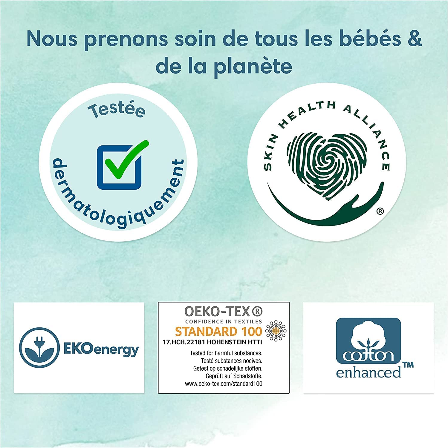 Pampers Couches Taille 1 (2-5 kg), Harmonie, 102 Couches Bébé, Pack 1 Mois, 0% de compromis, 100% d'absorption, Ingrédients d'origine végétale, Hypoallergéniques, L'emballage peut varier