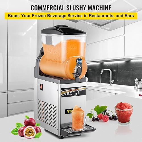 Miniatura 2 de VEVOR Máquina comercial de Margarita, 15L 1Tanks Máquina comercial granizada, 500W 110V, Batido de acero inoxidable Máquina congelada de bebidas,
