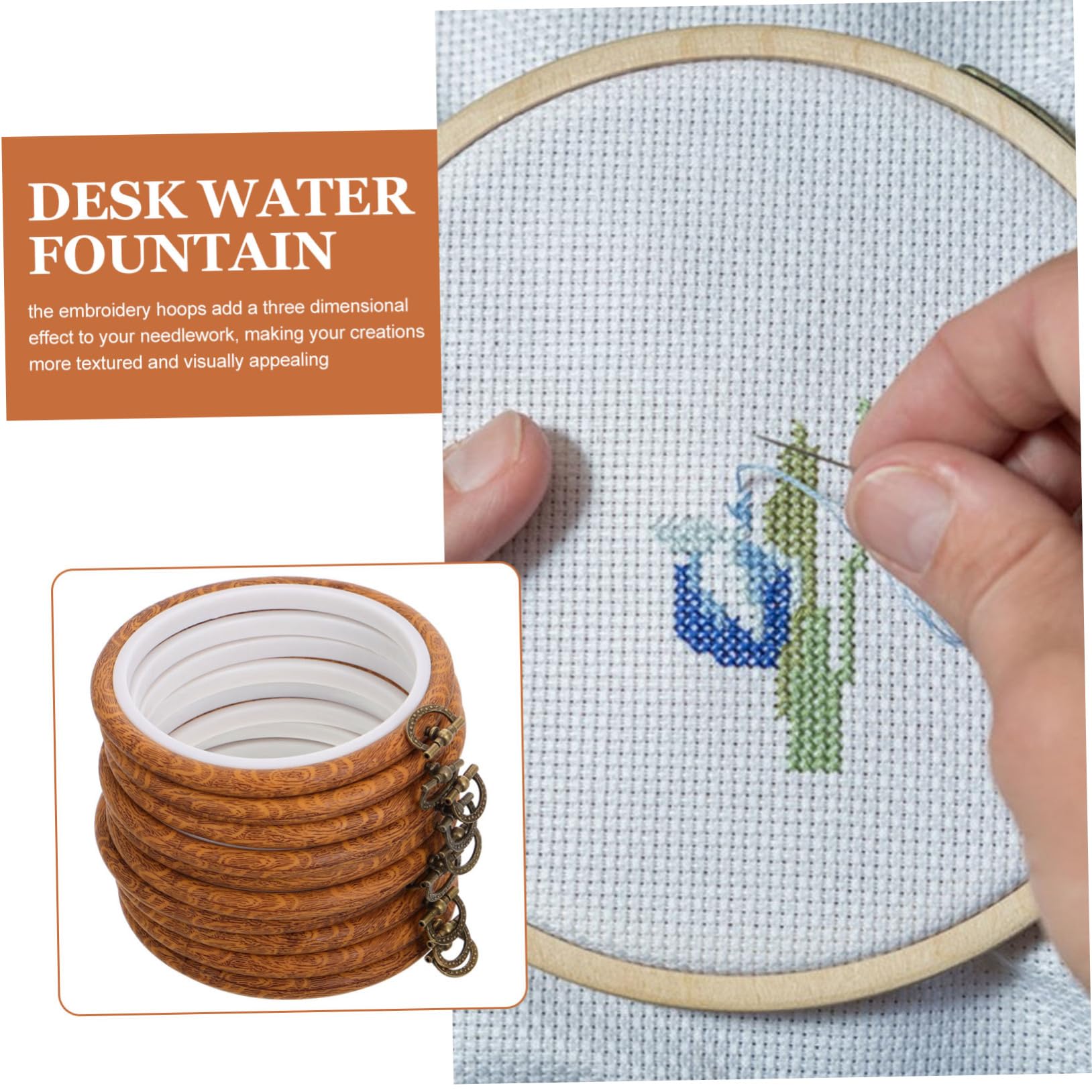 Gatuida 10 Aros de Bordado Redondos para Bastidor de Punto de Cruz Textura Mejorada y Material Resistente, Ideales para Exhibición y Manualidades en Movimiento