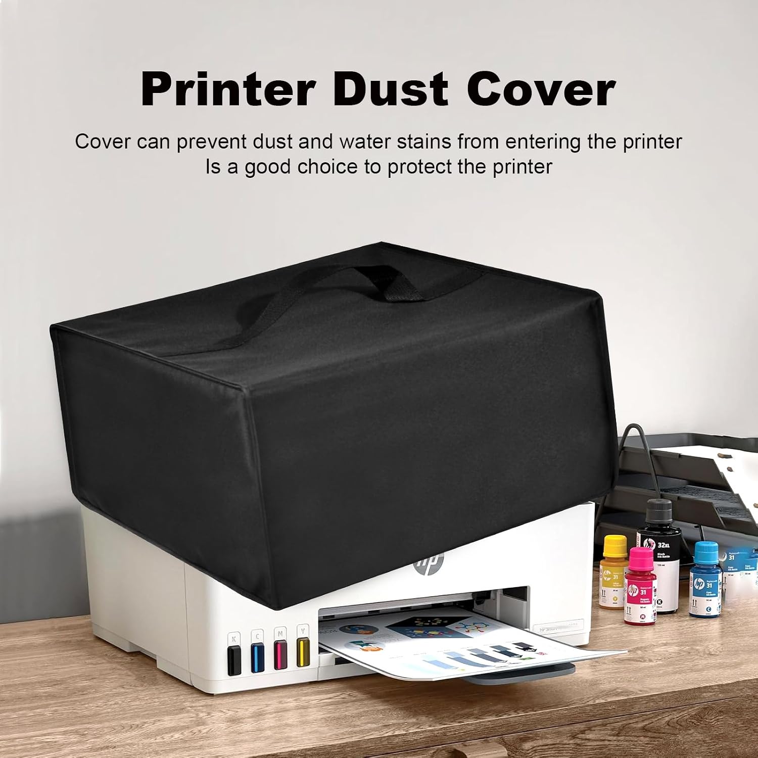Dust Cover for HP DeskJet 2855e/2827e Wireless Inkjet Printer,Heavy Duty 600D Nylon Antistatic Protective Case for HP Smart Tank 5101 /5000 Wireless All-in-One Printer,Scanner, Copier