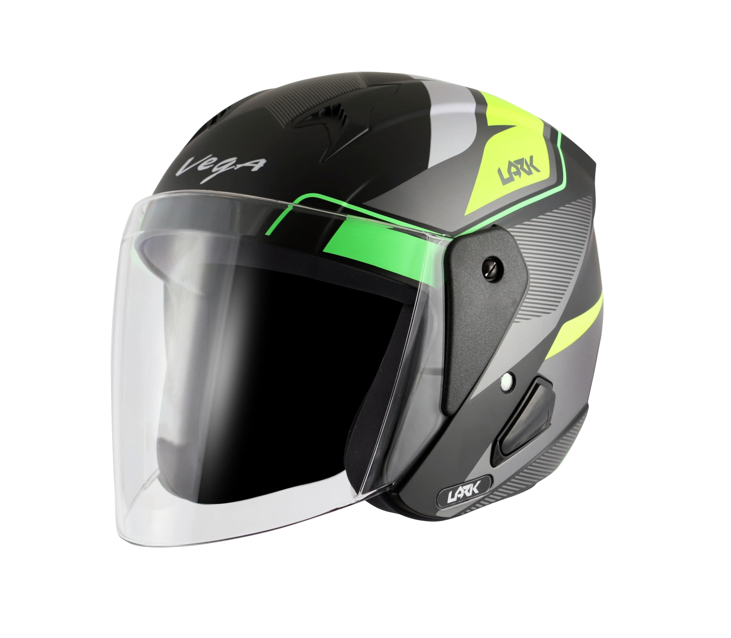 Vega Lark Legend Dull Black Neon Yellow Helmet-M-image-20
