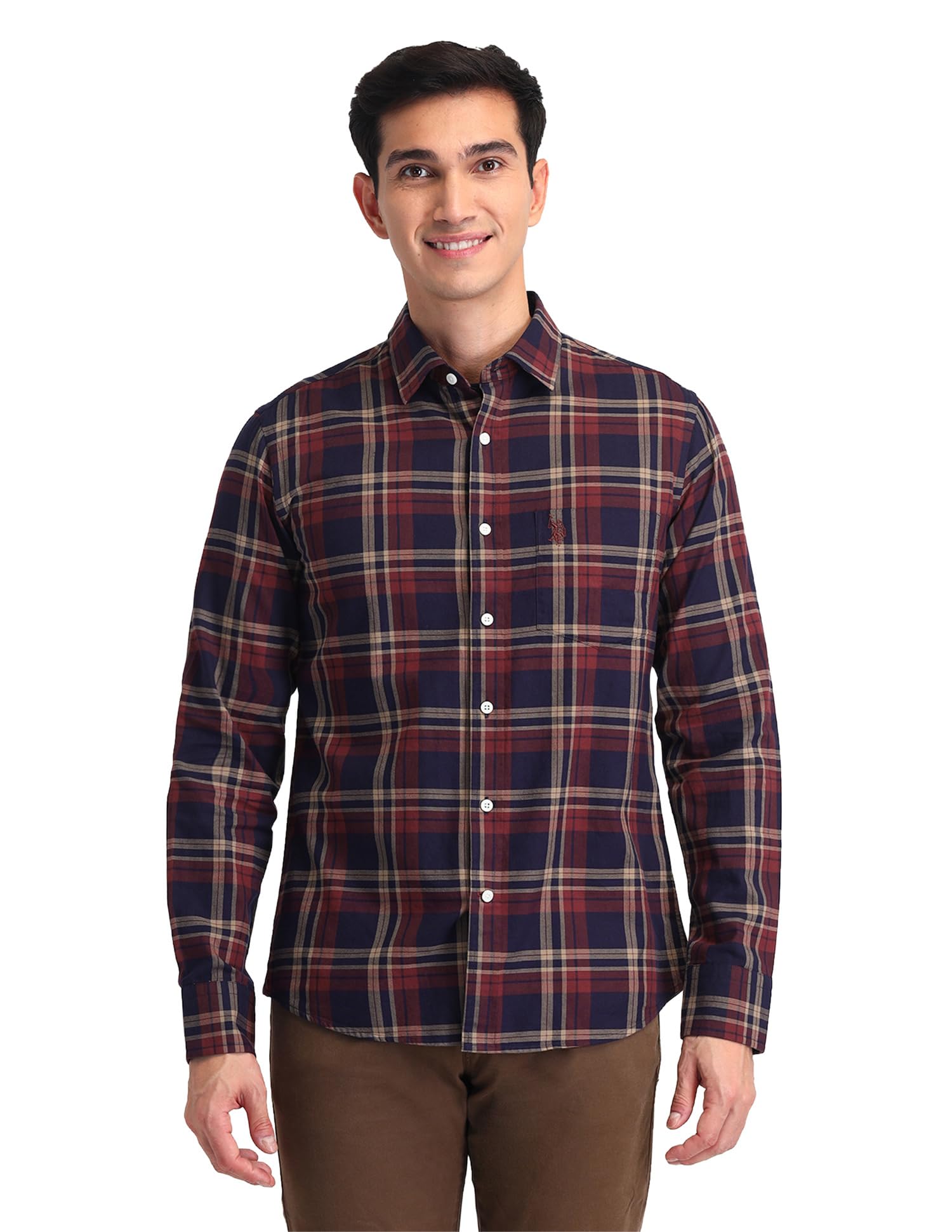 u.s. polo assn. Men Cotton Checkered Tailored Fit Shirt-picture-31
