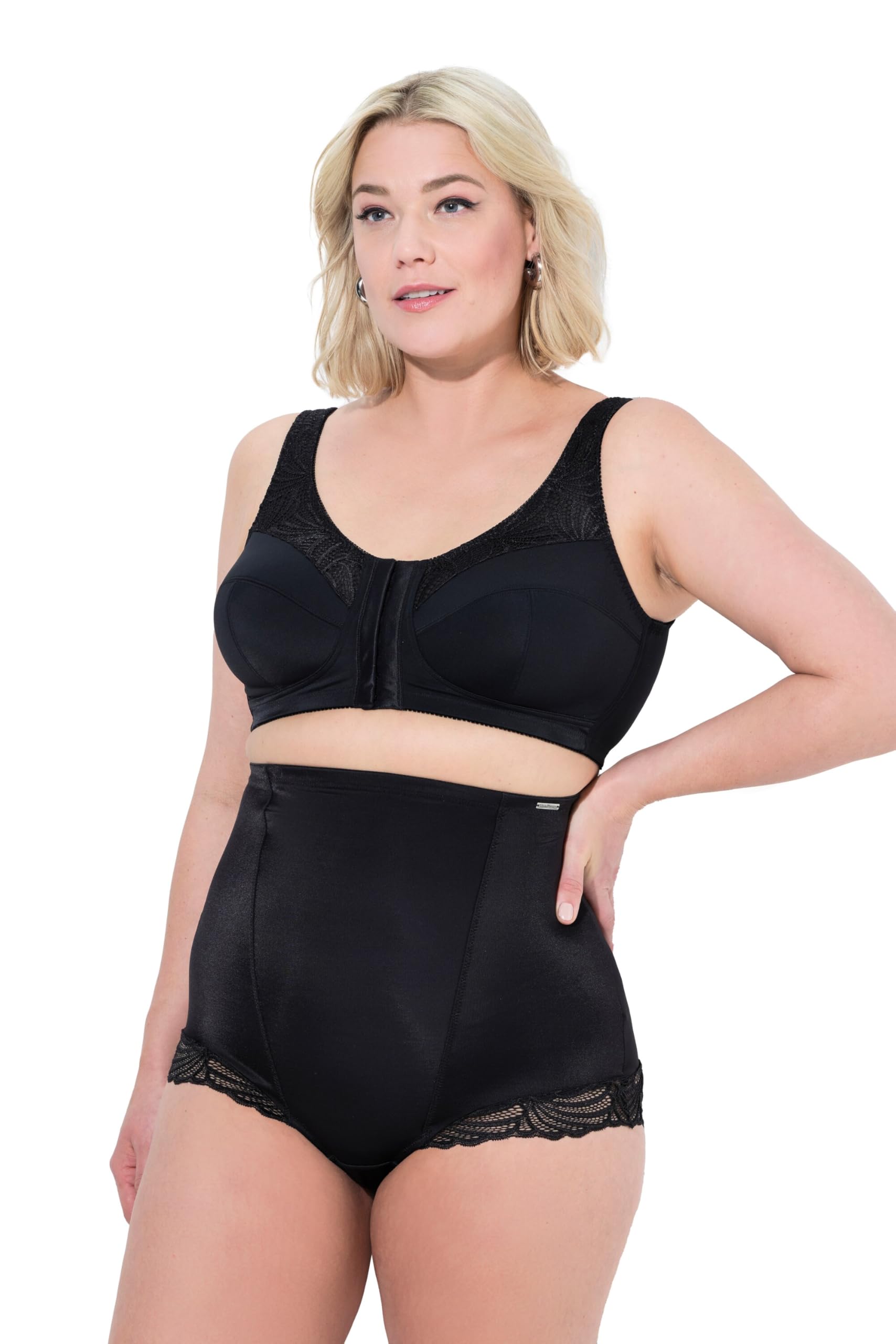 Ulla Popken Womenswear Plus Size Curvy Pastel Front Closure Wirefree Kelly Fit Support Bra 801081