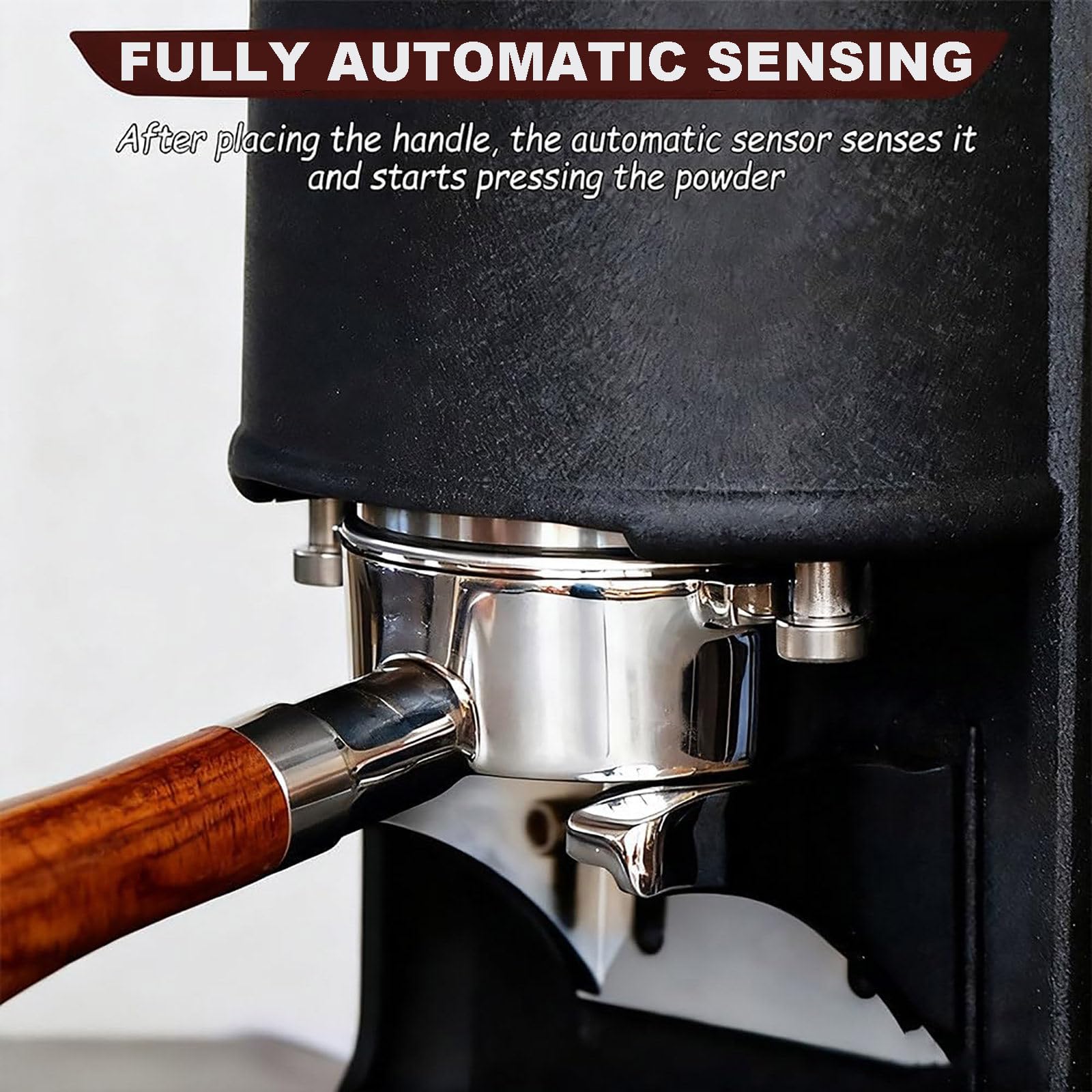 Prensador Automático de Café, Prensador Eléctrico Profesional de 58 mm, Prensador de Espresso para Baristas, Prensadores Automáticos Profesionales para Espresso. Black-Threaded