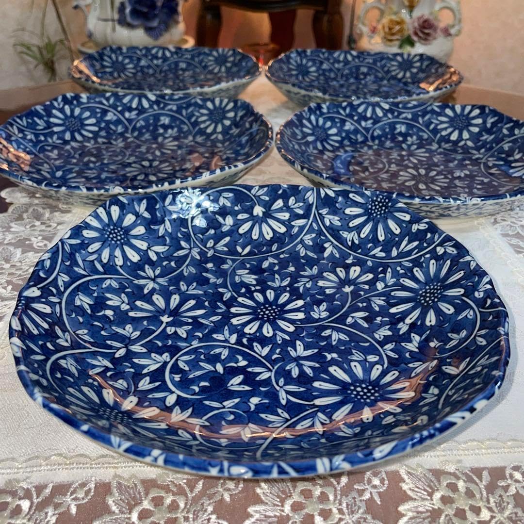 新品 波佐見焼 おしゃれ フラワー 可愛い 有田焼 伊万里焼 正角皿 5枚