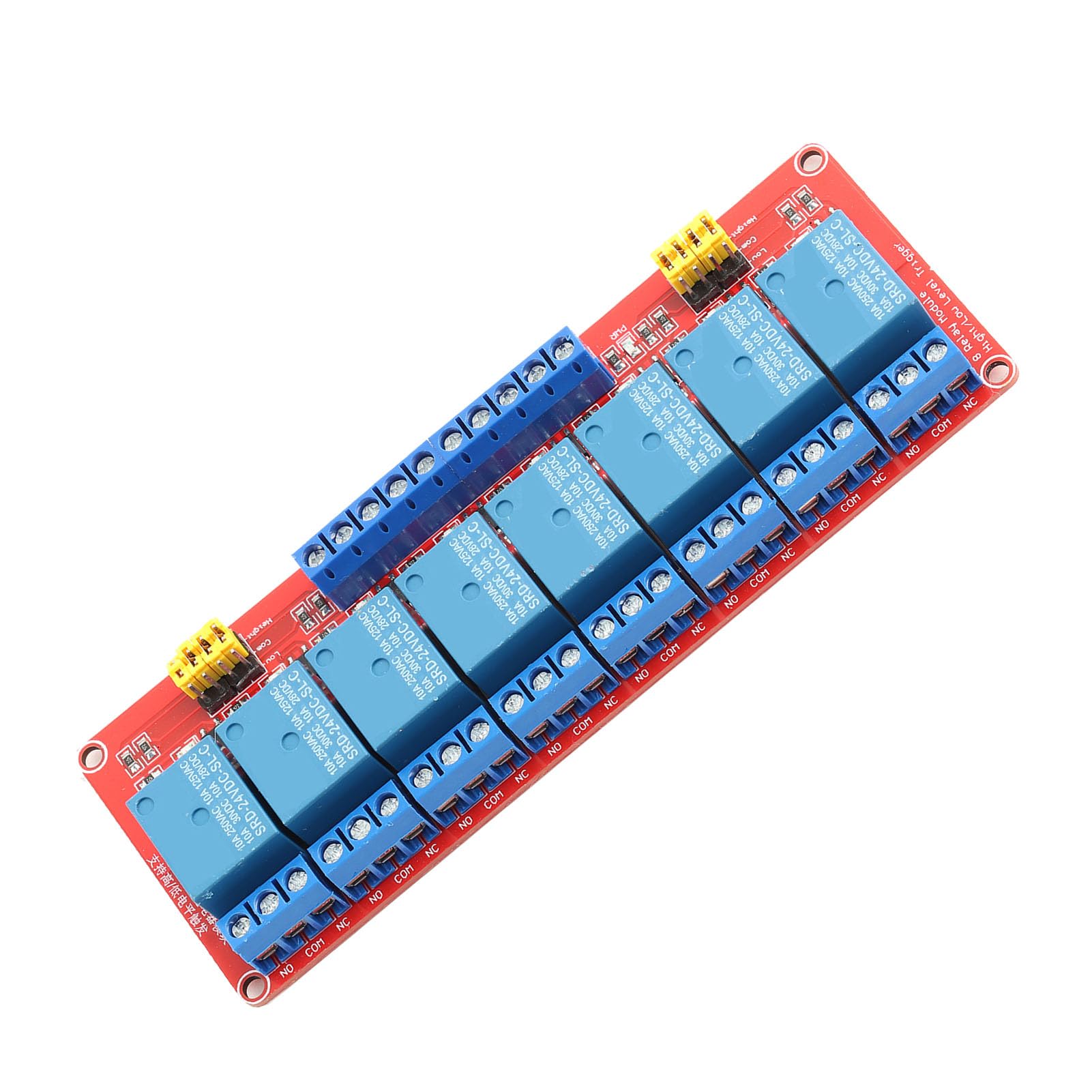 8-kanałowy moduł przekaźnika, płytka sterująca modułem przekaźnika, moduł izolacji transoptora z High-Low, do Kit PiC ARM AVR (24 V)