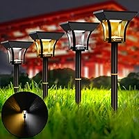 Vista 1 de CINOTON - Luces solares para caminos exteriores 2 en 1 con 4 modos de iluminación, luces LED impermeables IP65 con energía solar para pared, jardín