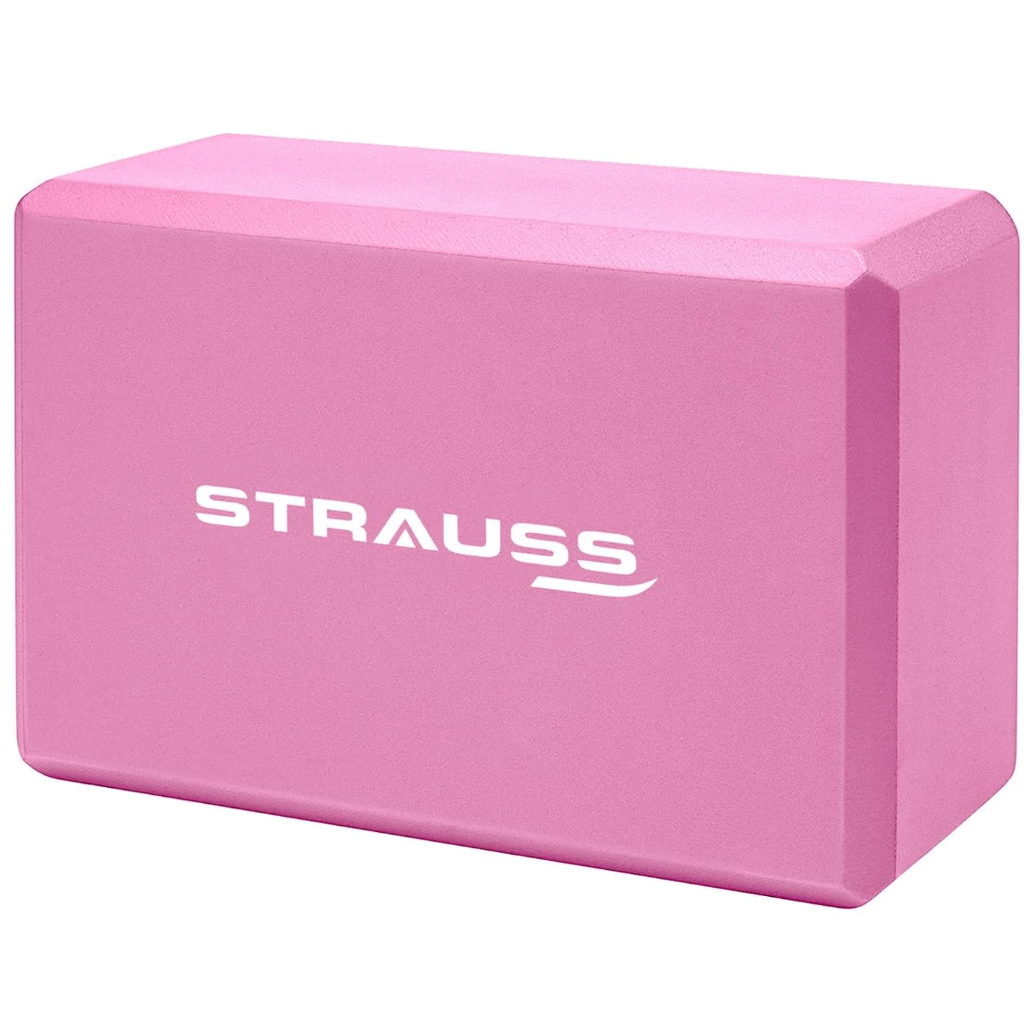 Strauss High Density EVA Foam Yoga Block | Non-Slip Workout Brick For Improving Poses, Balances Flexibility & Support Strength Training Exercises | Yoga Brick To Support and Deepen Yoga Poses,(Pink)-picture-8