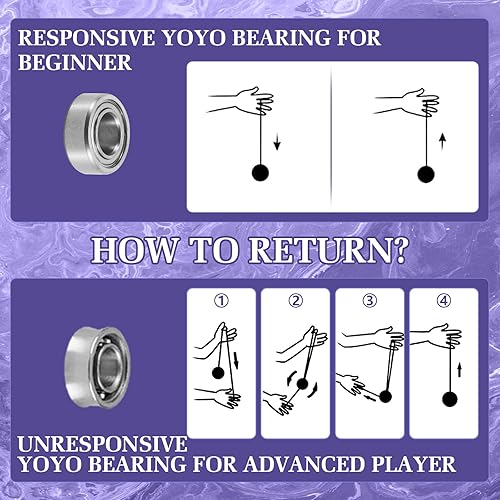 Miniatura 7 de YOYOSTUDIO Yoyos T16 Yoyo profesional sensible para niños principiantes, trucos de doble propósito Yo para adultos, rodamiento Yoyo que no responde