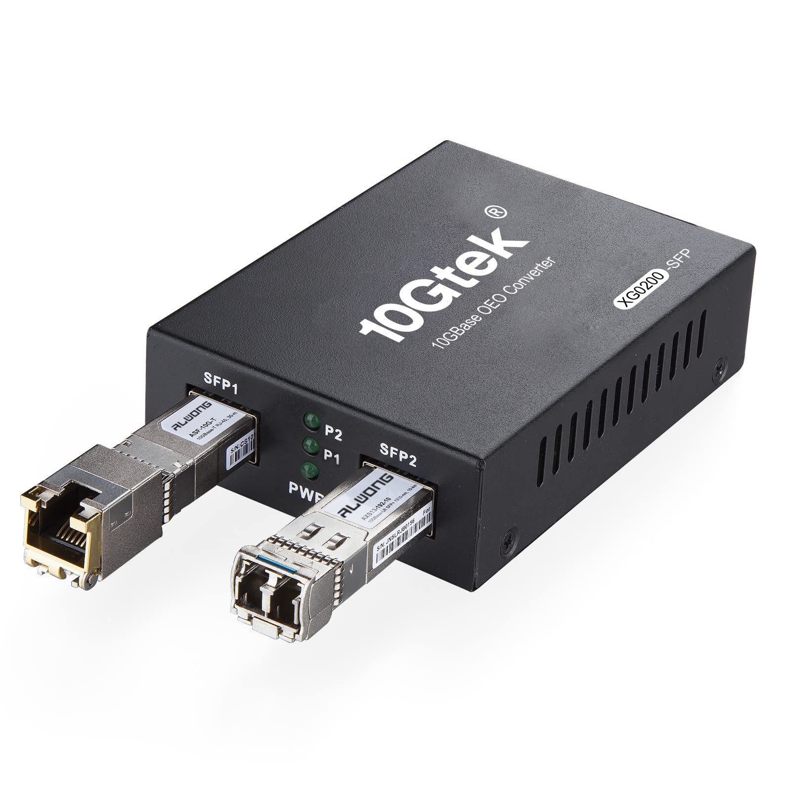 Convertisseur de médias 10G SFP+ (Kit #31) avec émetteur-récepteur à fibre optique 10GBase-T portée 30 mètres et module fibre 10GBase-SR (300 m, MMF, 850 nm)