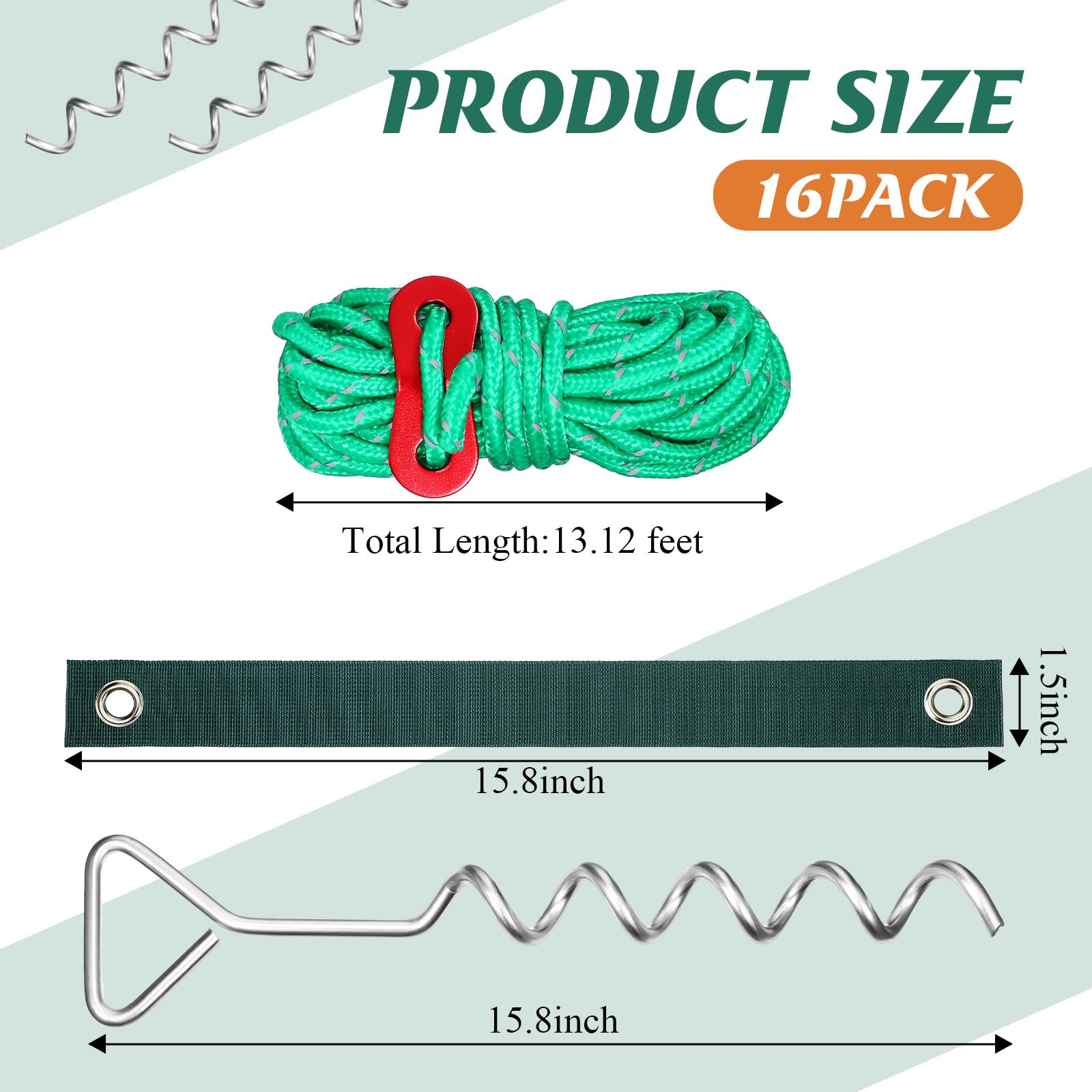 Kit di picchetti per albero – picchetti e supporti per alberi pendenti – paletti in metallo per raddrizzare kit con 3 set di paletti, per picchettare e corda per albero da 3