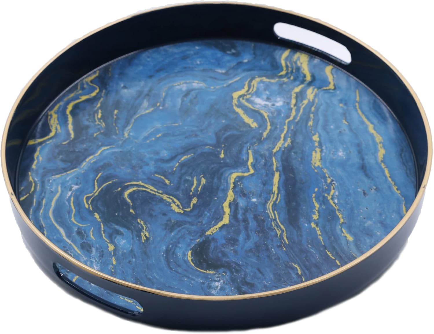 Serving Trays Home with Cut Out Handles Round Colorful