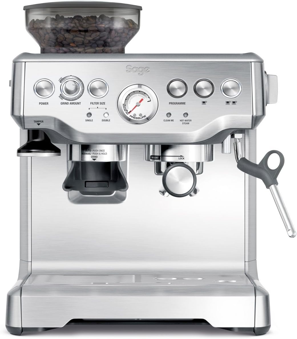 Sage The Barista Express Coffee Machine and Grinder, 1700 Watt - Silver
