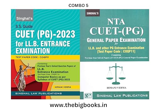 Singhal's, Combo 2 For Cuet (Pg) For LL.B. Entrance, Nta Cuet-(Pg) General Paper Exmaination In English - Edition 2024