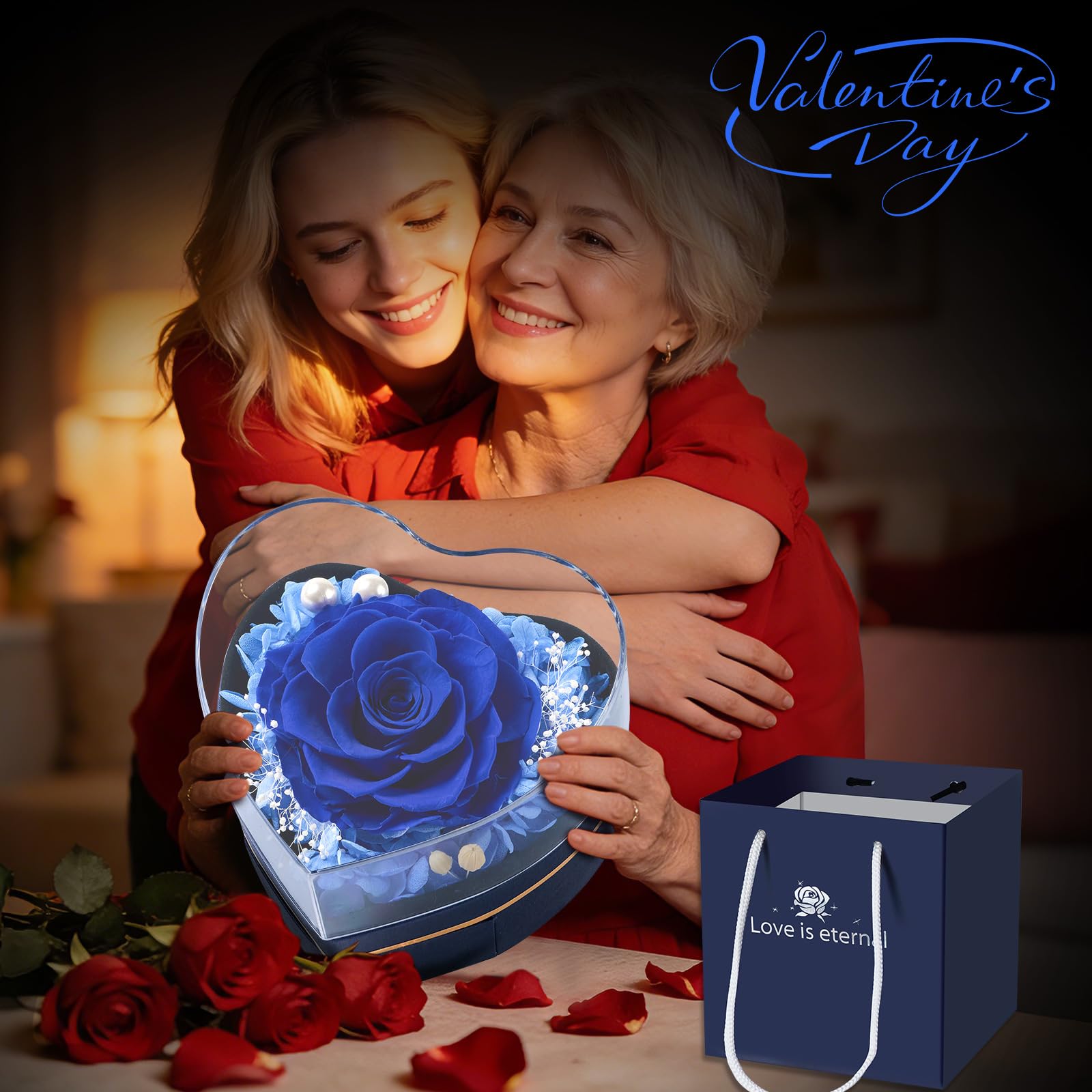 Rosa Eterna Regalo Mamma | Festa della Mamma, Compleanno Amica Nonna Fidanzata Moglie | Sorpresa per Lei | Fiore Eterno Decorativo | Ti Amo per Sempre,Regalo Natale San Valentino Anniversario