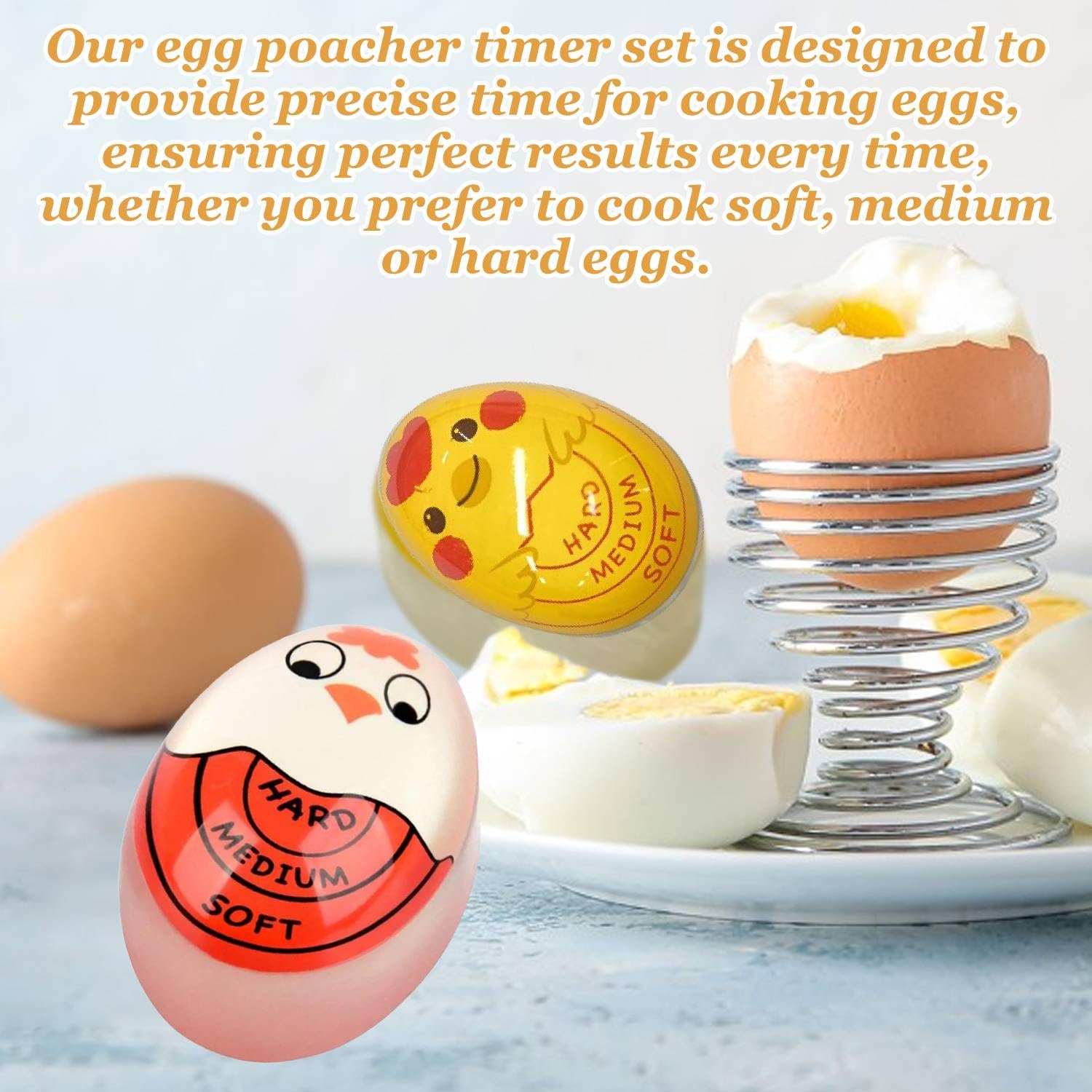 Egg Timer 2 Pack - Color Changing Boil Egg Timer - Accurate and Easy-to-Use Egg Boiler Timers - Perfect for Soft, Medium, and Hard Boiled Eggs - Heat Sensitive for Perfect Results Every Time - Image 4