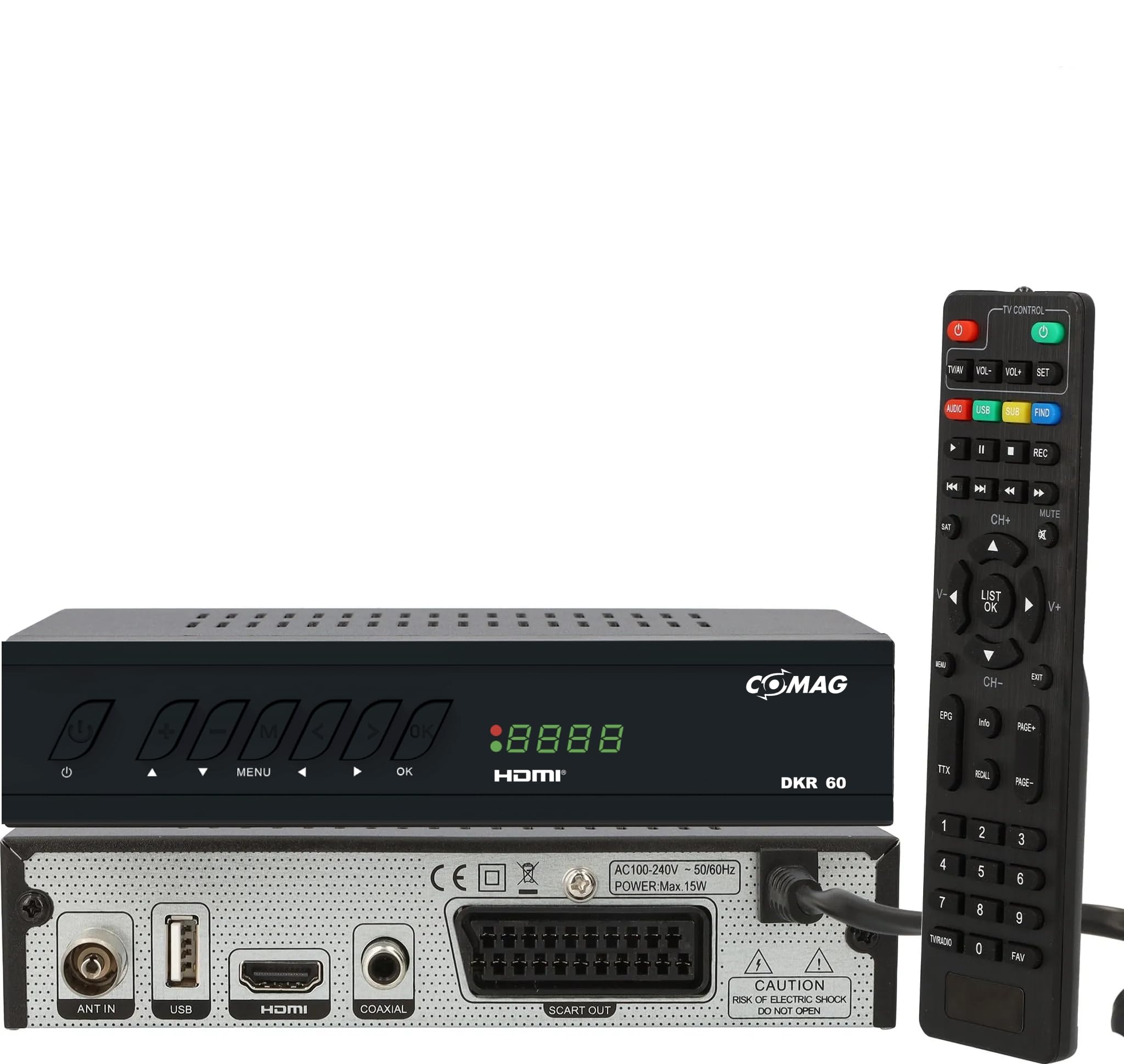 COMAG DKR 60 HD digitaler Full HD Kabel-Receiver (PVR Ready, HDTV, DVB-C, Time Shift-Funktion, HDMI, SCART, USB 2.0) inkl. HDMI Kabel, schwarz