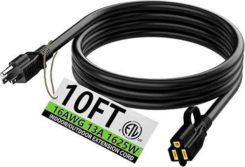 Miniatura 70 de HUANCHAIN Cable de extensión para exteriores de calibre 14/3 de 25 pies, resistente al agua, con cable eléctrico de 3 clavijas iluminado y flexible