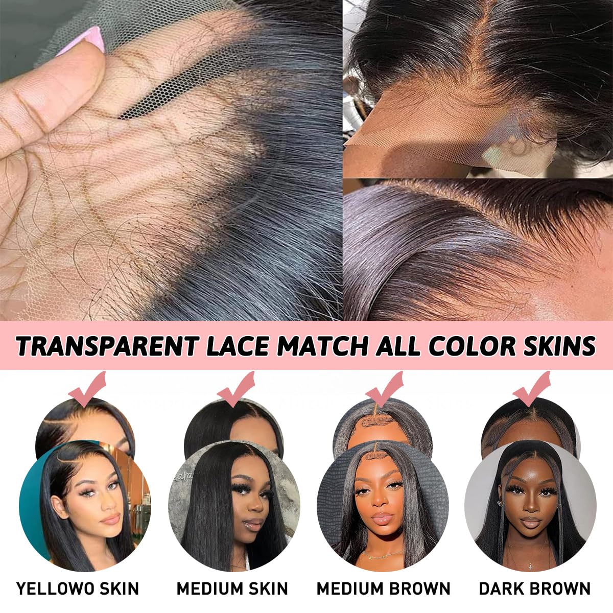 LICHANG Straight Lace Front Wigs Human Hair Pre Plucked for Black Women 13x4 Lace Frontal Wigs Human Hair 200% Density Brazilian Virgin Hair Glueless Wigs 26 Inch