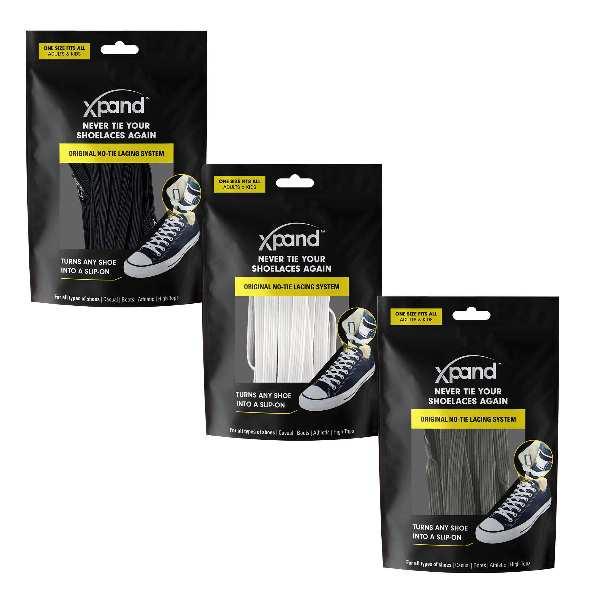 No Tie Elastic Shoelaces [3 Pairs] Move Smarter, Never Tie Again. Convenience and Comfort for Busy Parents.