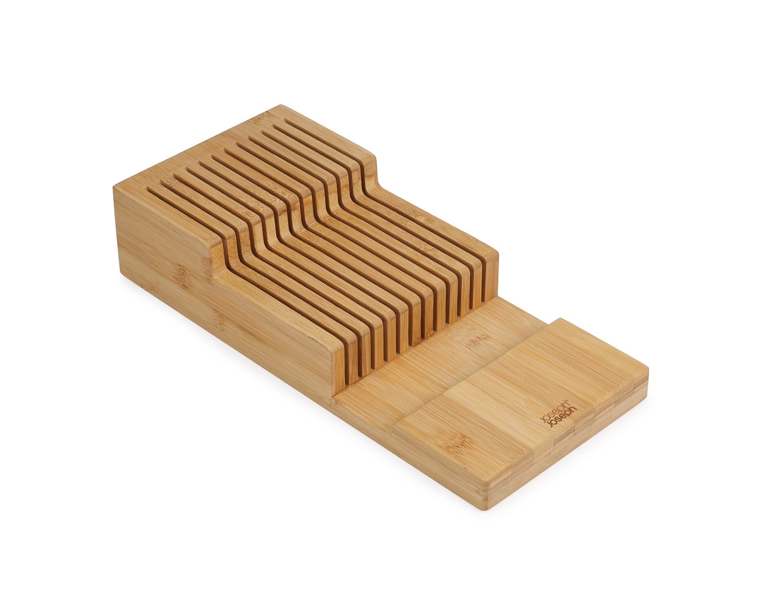 Joseph Joseph DrawerStore Porte Couteaux Vide, Jusqu'à 12 Couteaux de Cuisine, Organisation des Tiroirs, Bambou, Bamboo