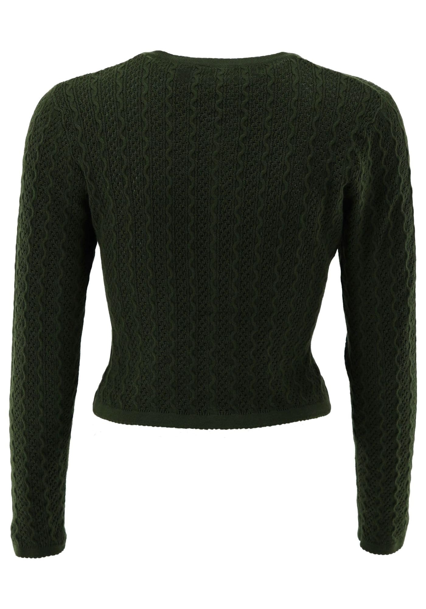 OS Trachten Strickjacke mit Rundhalsausschnitt Borida