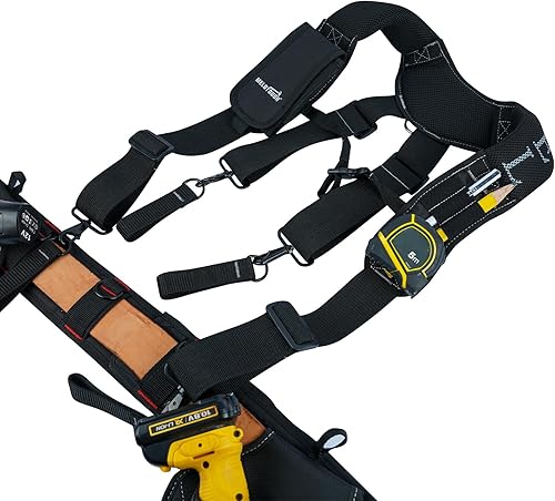 Miniatura 2 de MELOTOUGH Cinturón de trabajo con tirantes, tirantes para cinturón de herramientas, tirantes para hombre, resistente con almohadilla de hombro de