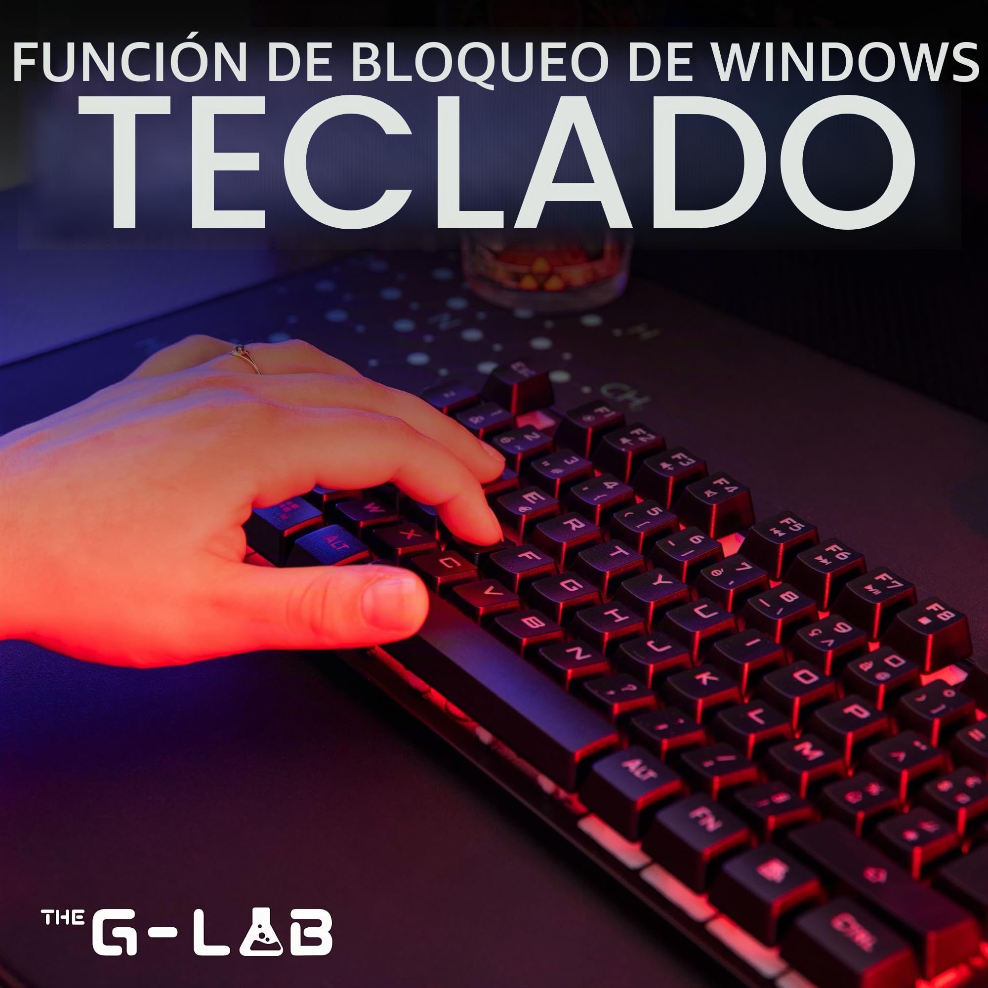 THE G-LAB Keyz Caesium - Teclado Gamer con Cable USB - Retroiluminación RGB LED, Teclado Gamer Sensación mecánica, 19 Teclas antighosting, Duradero - PC/PS4/PS5/XBOX - Diseño AZERTY francés