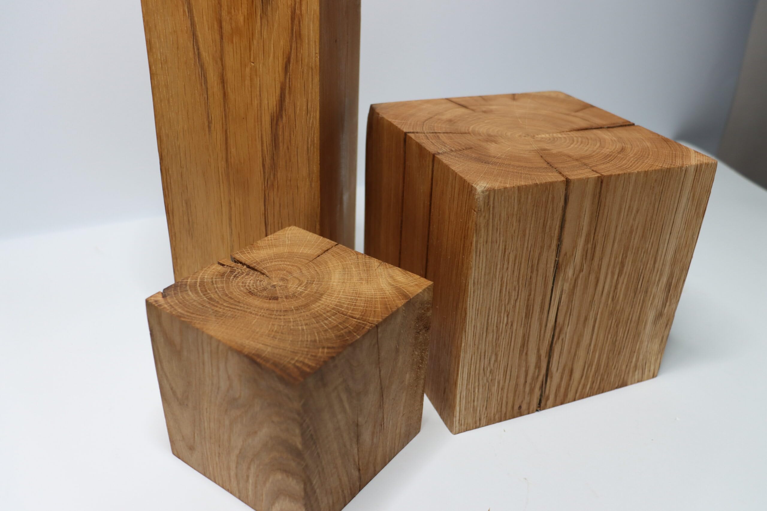 Dębowe klocki, klocki z litego drewna dębowego 30x30x...cm, kolumny dębowe, olejowane klocki dekoracyjne, dekoracja drewniana do domu, naturalny produkt, rustykalny styl, rękodzieło (30x30x10cm)