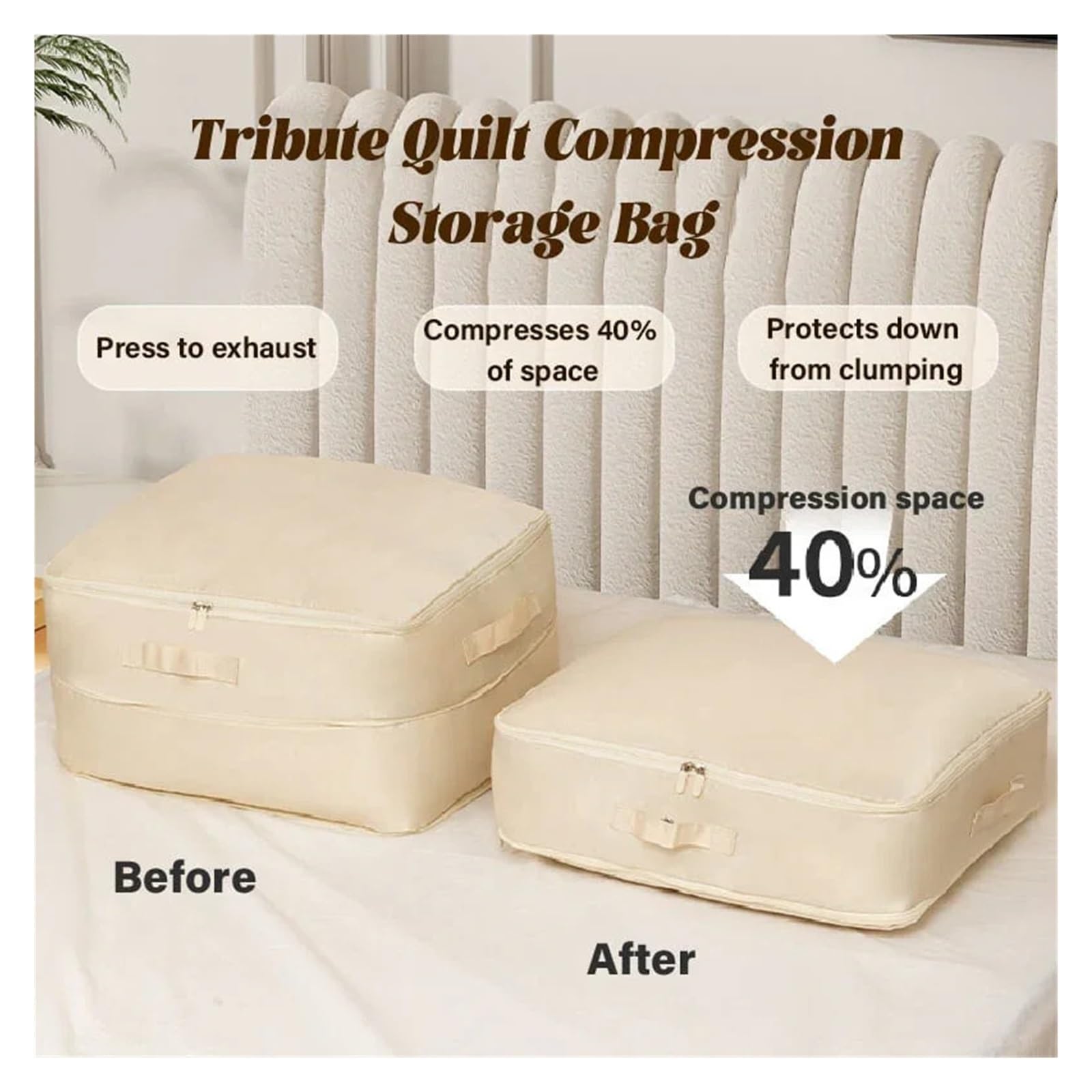 Borsa portaoggetti per piumino Borsa organizer pieghevole per trapunte King/ Queen, cuscini, coperte, biancheria da letto/trapunta, coperta, piumino, salvaspazio antitarme