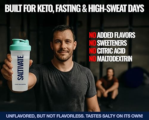 Miniatura 4 de Polvo de electrolitos a granel sin sabor  Alto en sodio (800 mg) con potasio y magnesio  Electrolitos crudos salados puros sin azúcar para ayuno,