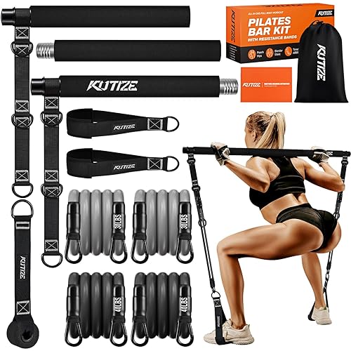 Pilates Bar Kit with Resistance Bands, Pilates Equipment, Multifunctional Pilates