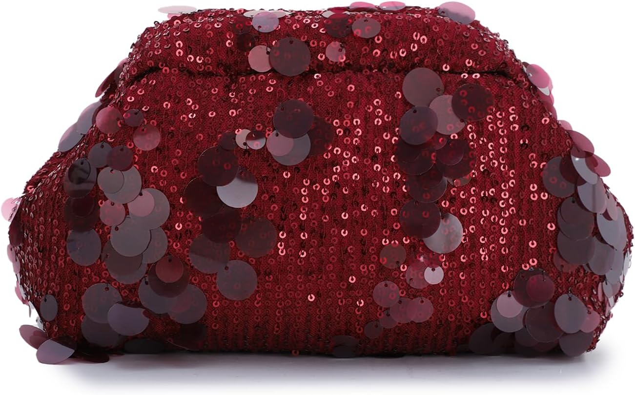 Freie Liebe Sequin Clutch Purse for Women – Sparkly Beaded Evening Bag with Chain for Wedding Party Prom