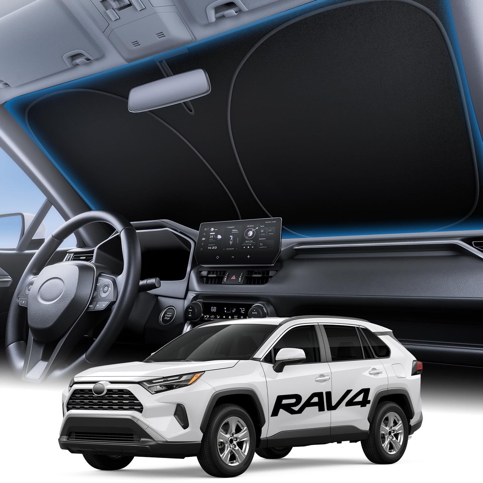 Wigoo for Toyota RAV4 2019-2026 Windshield Sunshade