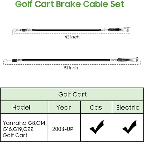 Miniatura 7 de 10L0L Juego de cables de freno para carrito de golf compatible con Yamaha G8 G14 G16 G19 G20 G22 a gas y carros de golf eléctricos (lado del