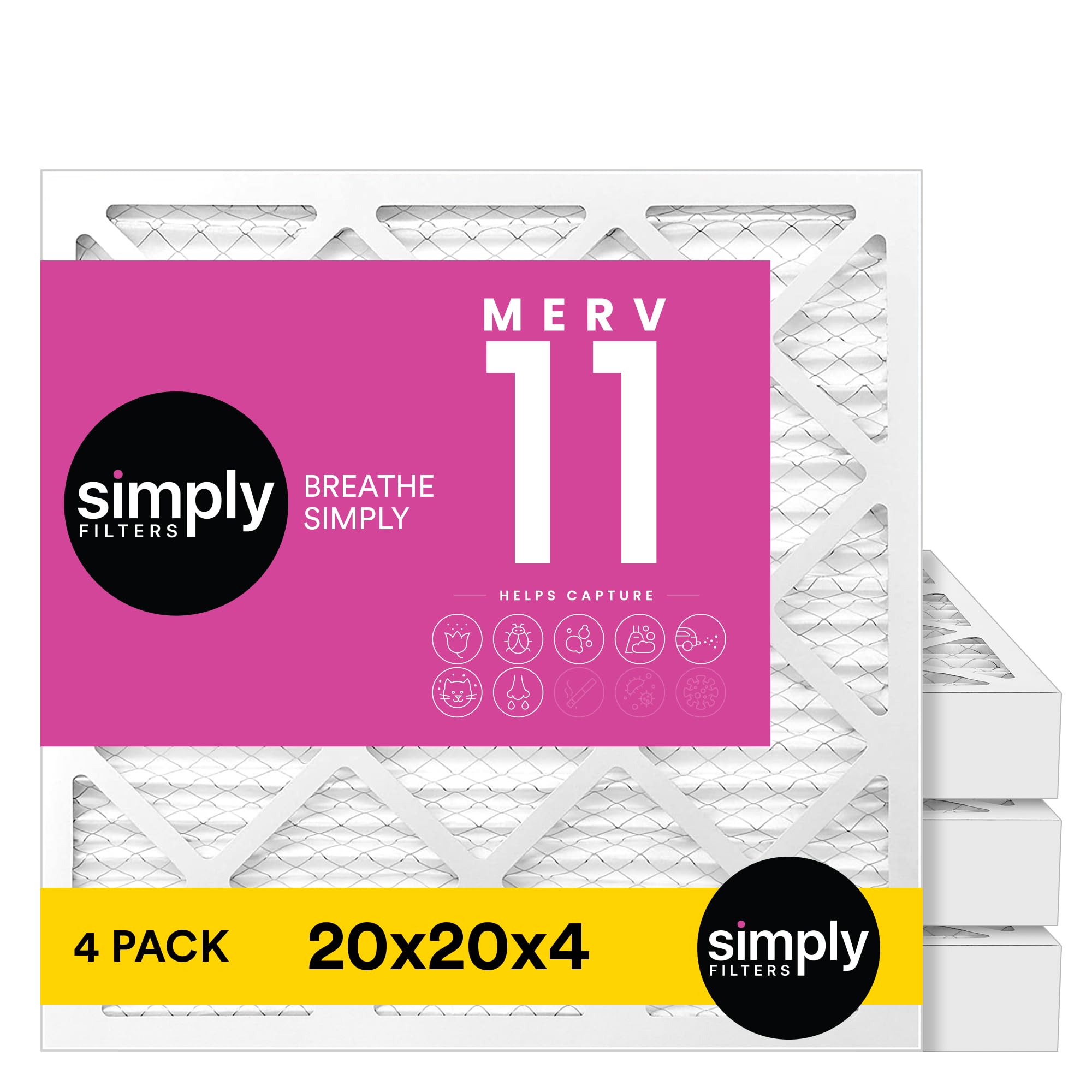 Simply 20x25x4 Air Filter, MERV 8, 4 Pack, Furnace Air Filter for HVAC (Actual Size:19.5"x24.5"x3.63") DUST, Pet, & Allergy Control — view 152