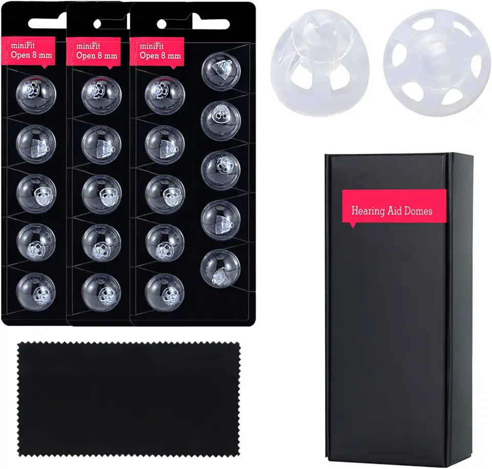 Domos Para Aparelhos Auditivos Oticon Minifit Open Vent Bass: Pacote Com 3 Unidades (8 Mm), Domos Universais Para Aparelhos Auditivos Oticon.