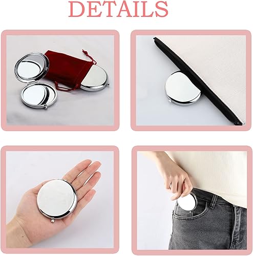 Miniatura 6 de TIIMG Espejo compacto, Italy is Always A Good Idea, tamaño mini de 2.6 pulgadas, soporte de mesa, marco de metal, ligero