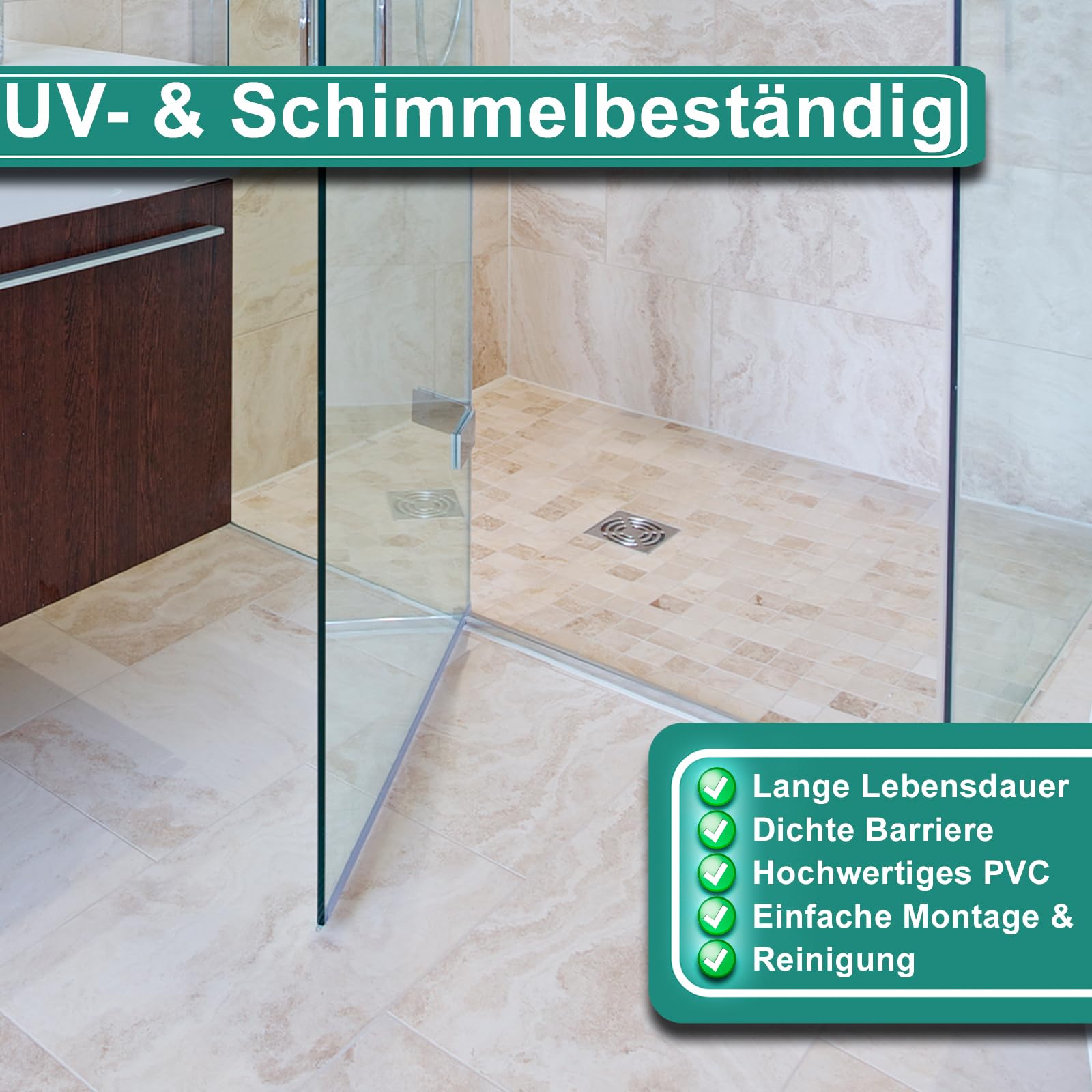 Junta De Ducha Transparente 6mm | Perfil De PVC Para Puerta Corredera | Kit Anti Fugas