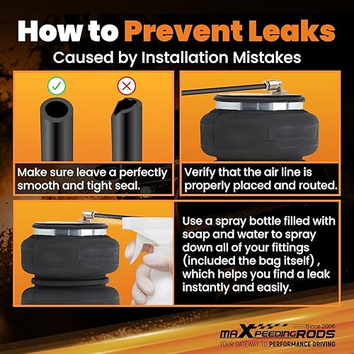 Vista 8 de maXpeedingrods Bolsa de suspensión de aire de repuesto 2500lb con amortiguador interno para GMC Silverado Sierra 1500 para Ford