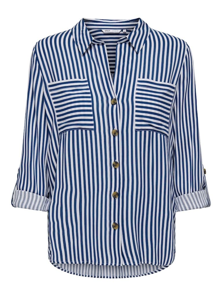 Only Asmin-Camiseta L/S Wvn Noos Blusas para Mujer
