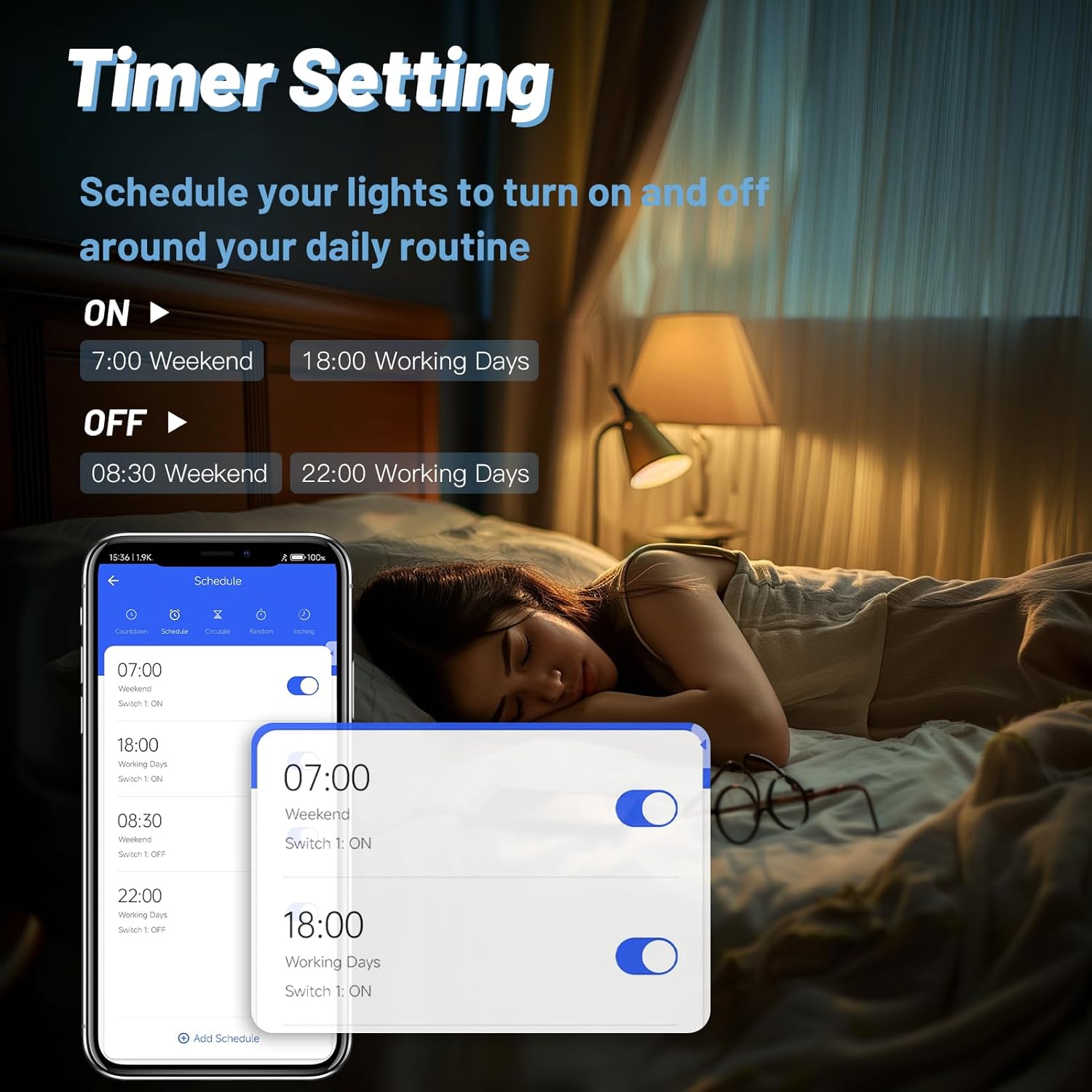 BSEED Smart Light Switch, 4 Gang WiFi Alexa Light Switch with Remote APP Control and Timing Function, Single Pole White Light Switches Work with Alexa, Google Assistant, Voice Control, Group Control
