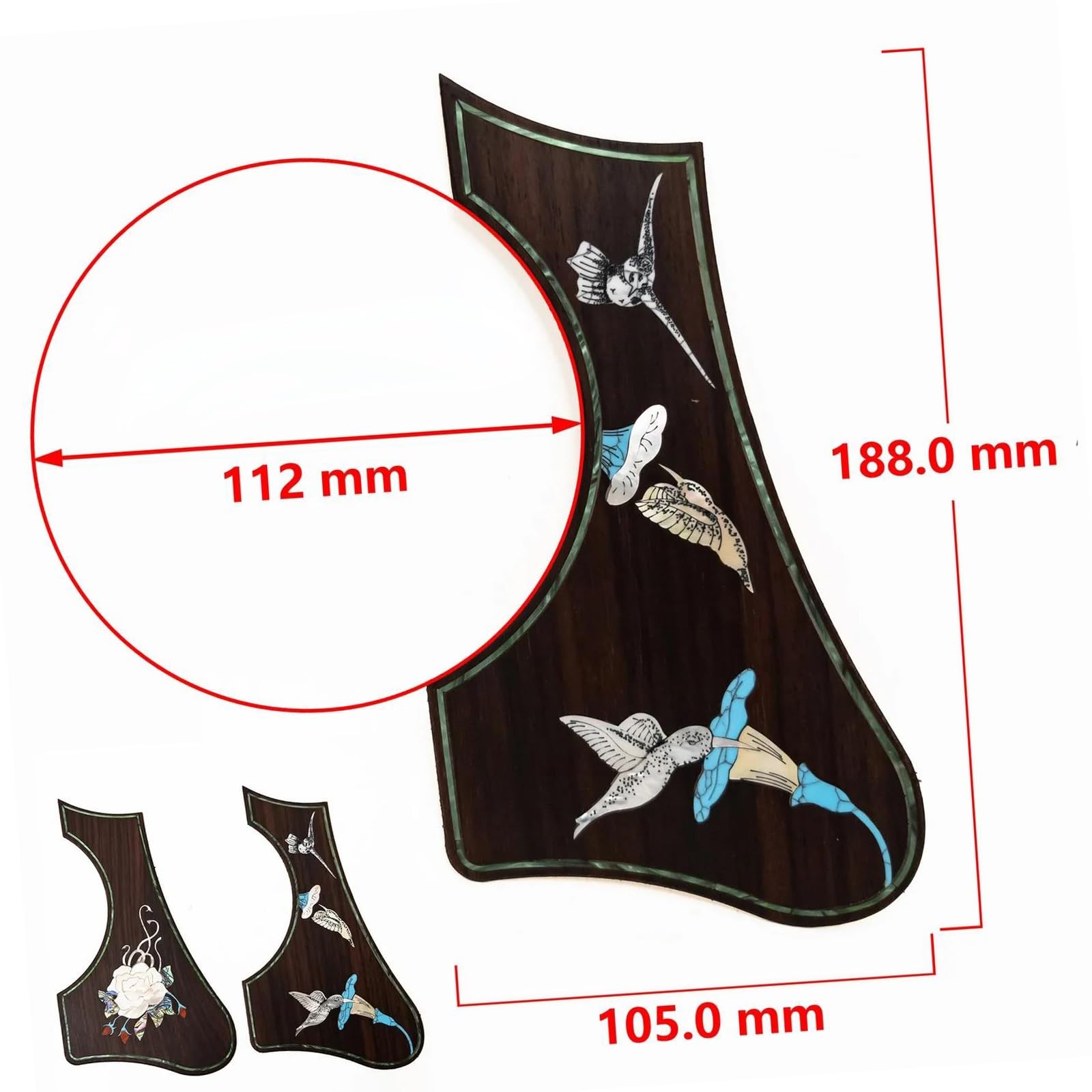 Uniwersalna osłona pickguardu do gitary akustyczne Ręcznie wykonany pickguard do gitary akustycznej z palisandru o jasnej fakturze(SN03)