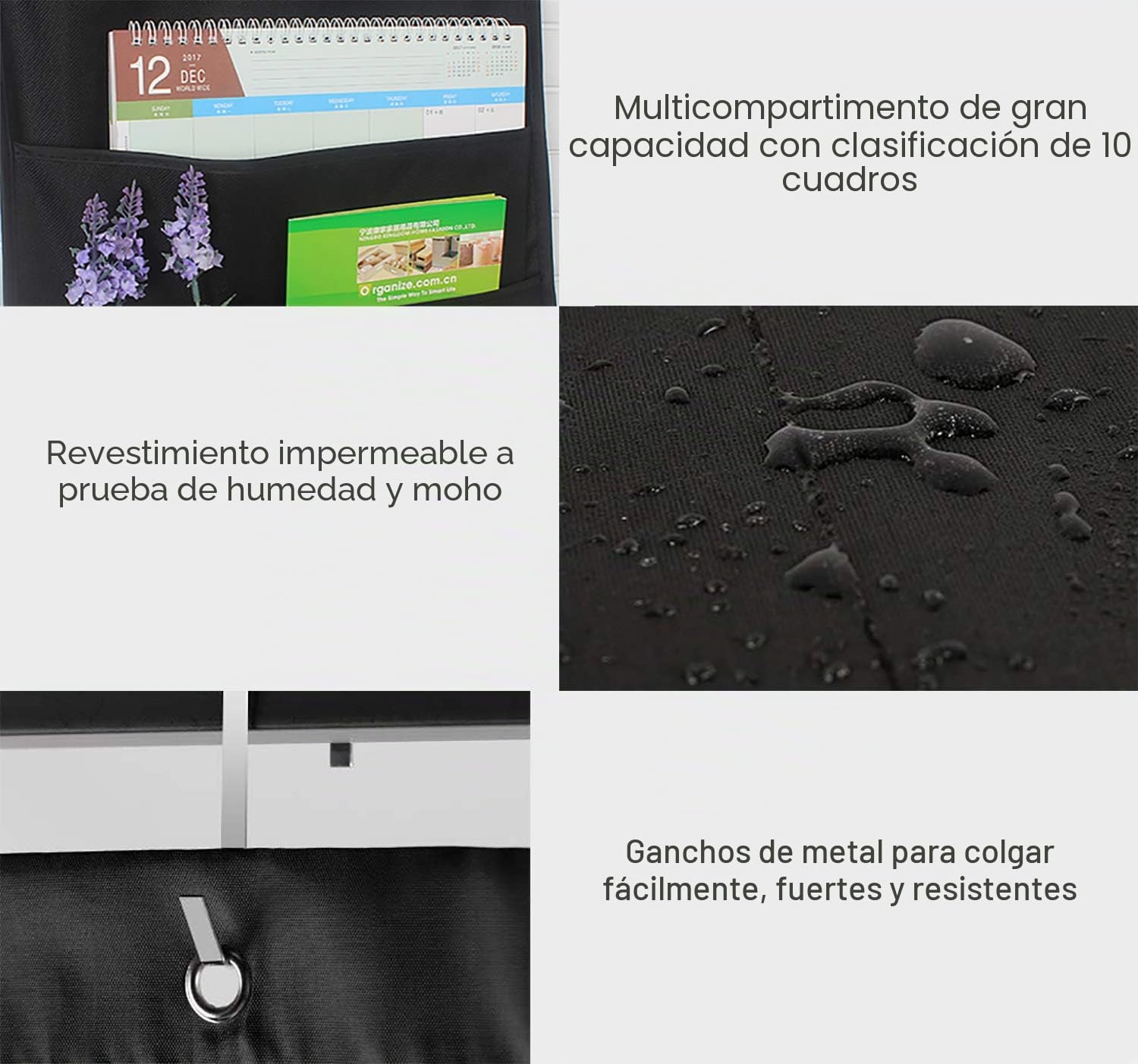 Cuadro de bolsillo, portarevistas para documentos de pared, almacenamiento de revista de tela Oxford, soporte de escritorio para oficina, escuela o hogar, 20 bolsillos