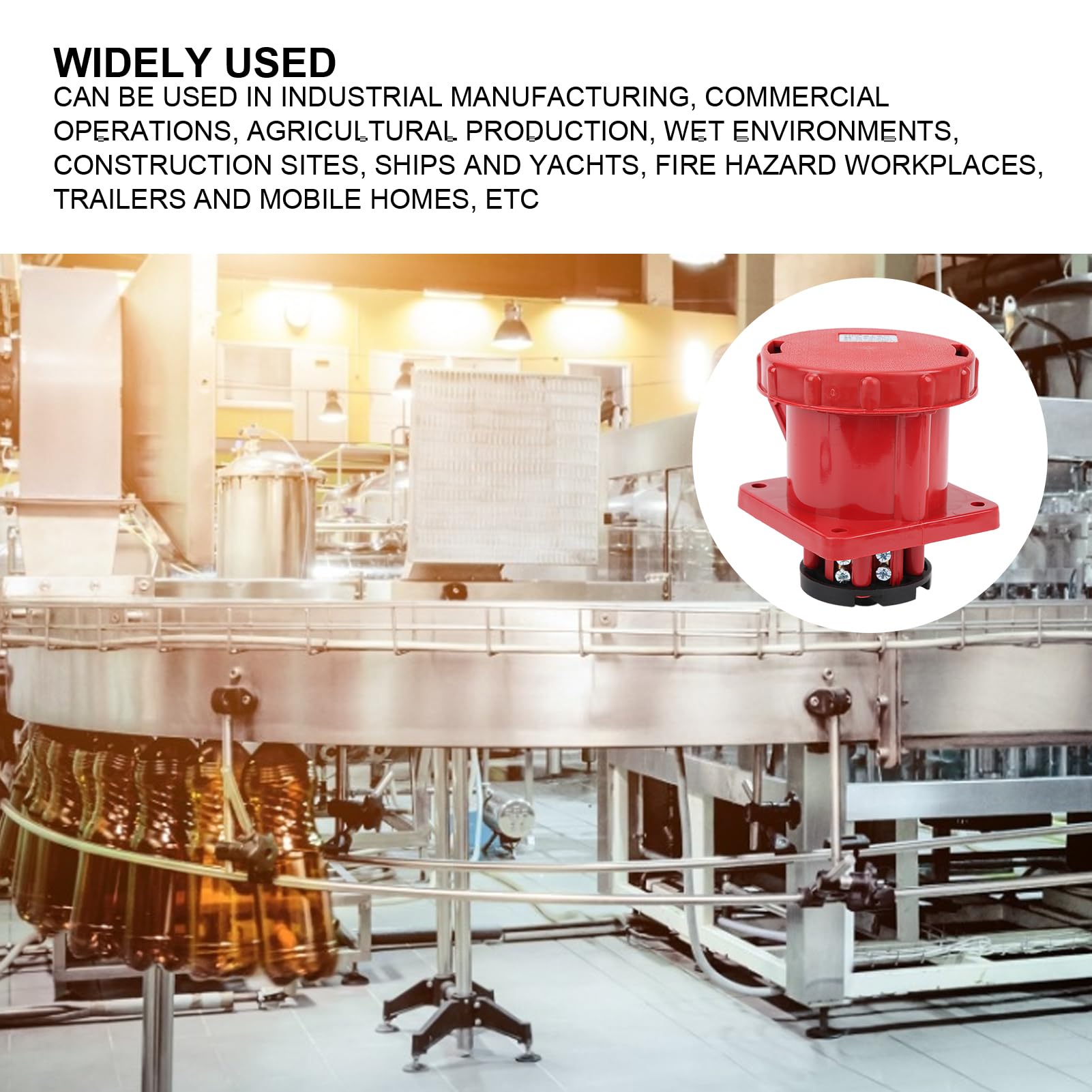 FILFEEL​ Connettore Industriale a 5 Pin,3P+N+E Presa Diritta 380-415V 63A Impermeabile All'aperto IP67 per Agricoltura and Industrial Applications, Cinque Trifase