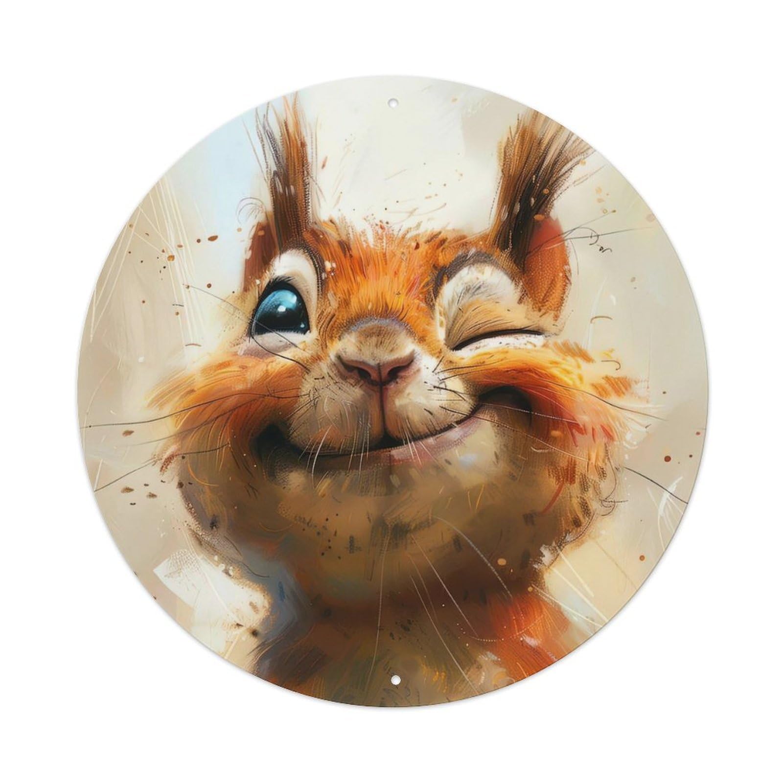 Animal Squirrel Closeup Metal Tin Sign