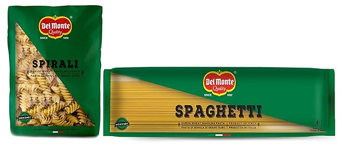 Del Monte Spirali Pasta (Imported), 500g & Del Monte Spaghetti Pasta (Imported), 500 grams, No Artificial Flavours