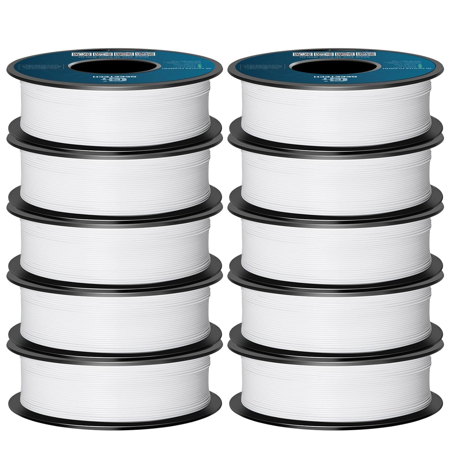 GEEETECH Filament PLA biały, szpula 10 x 1 kg do drukarki 3D