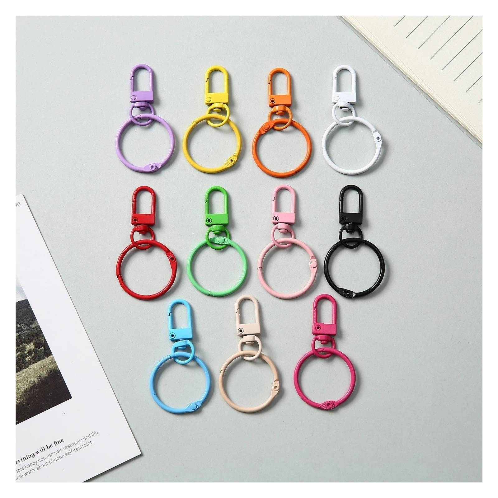 SchlüSselringe Bunte Schlüsselanhänger aus Metall mit geteilten Ringen